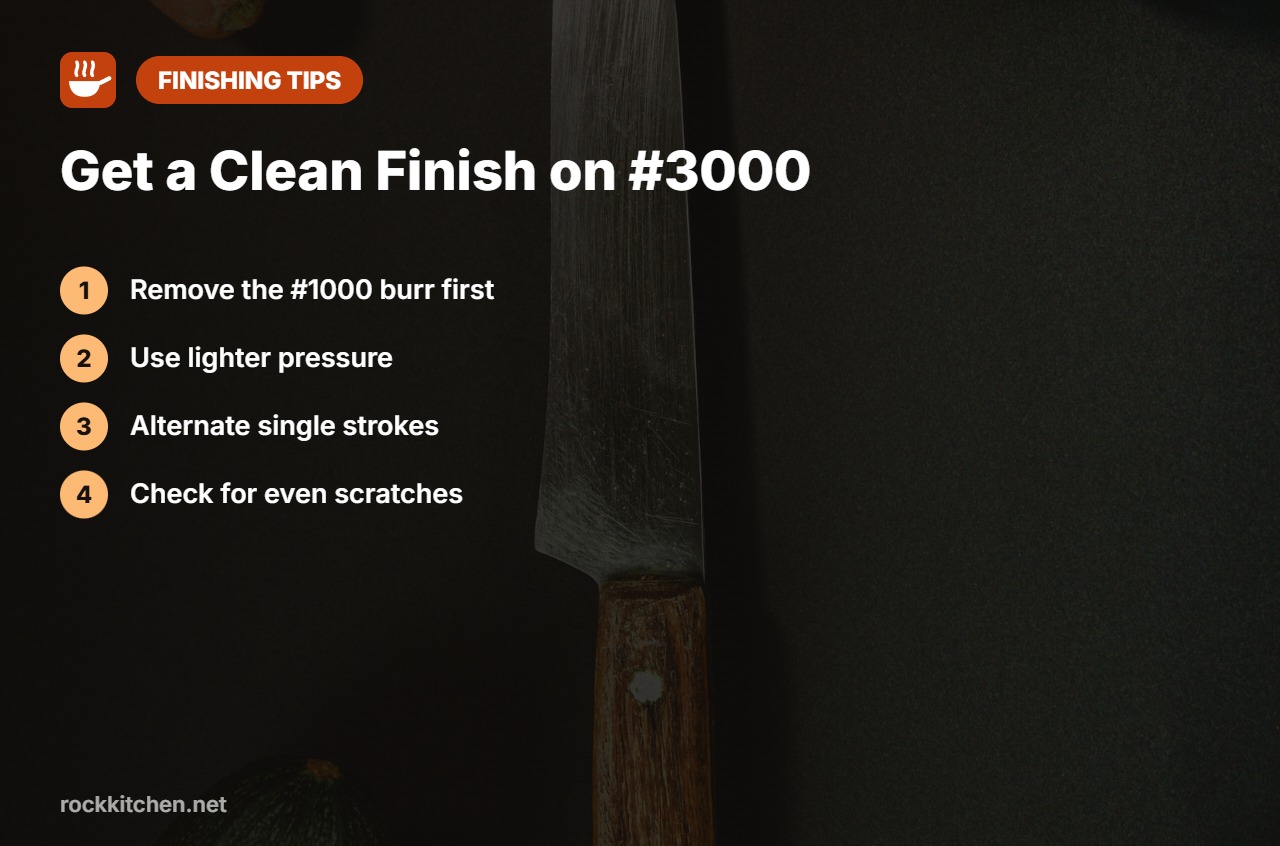 Tips for finishing on a 3000 grit whetstone