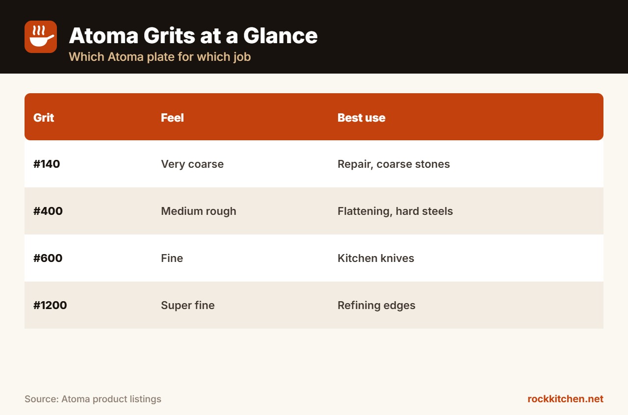 Atoma plate grit chart