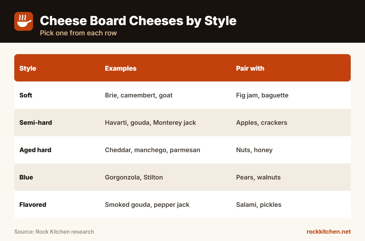 Best Cheeses for a Cheese Board at a glance