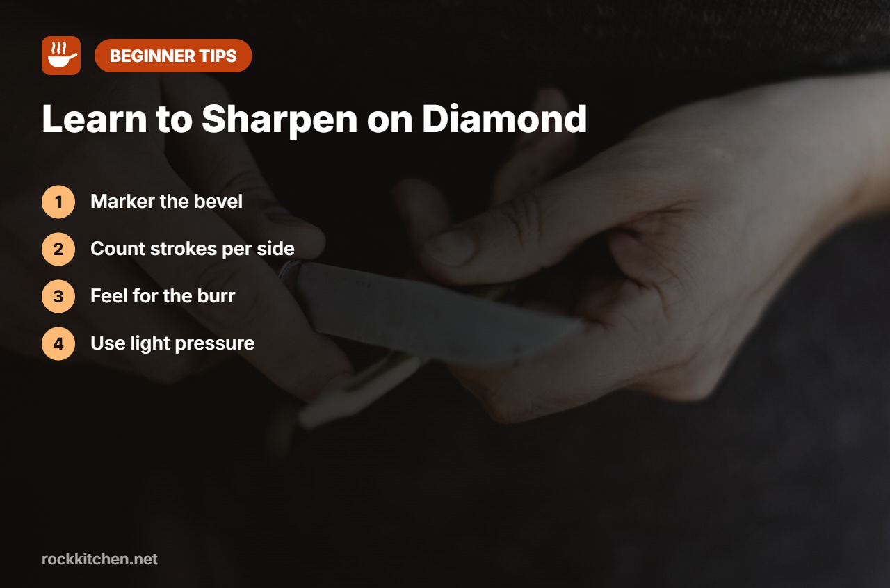 Beginner tips for diamond sharpening plates
