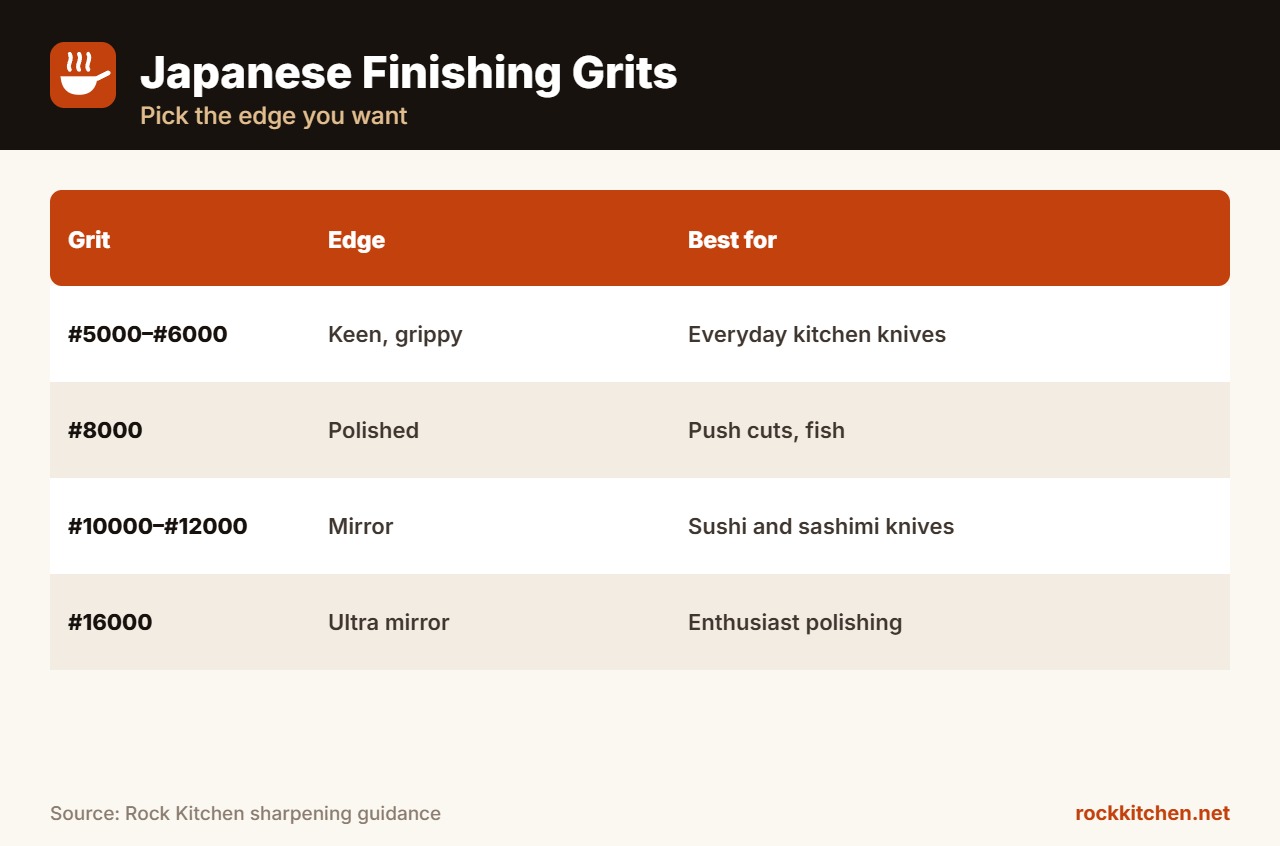 Best Japanese finishing stone grit chart