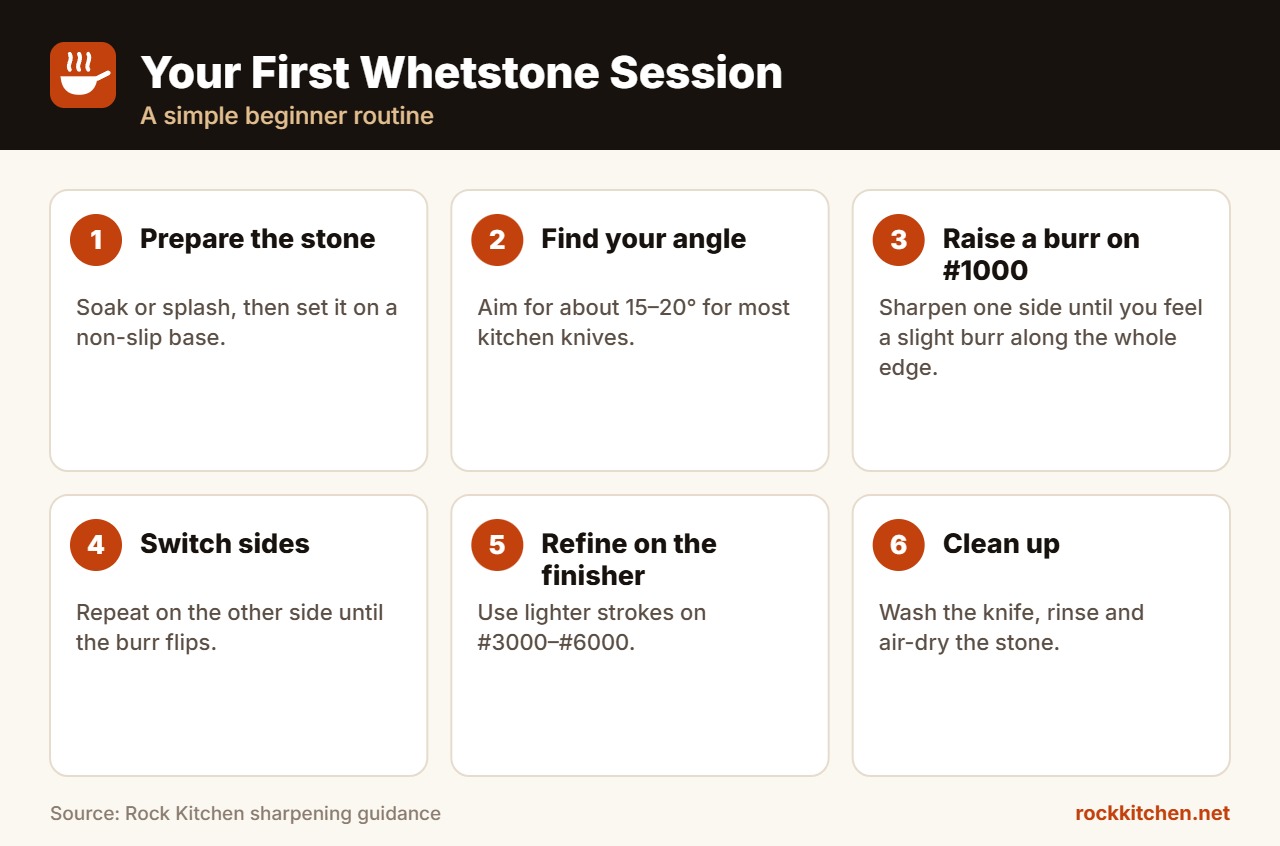Best Japanese whetstone for beginners first session steps