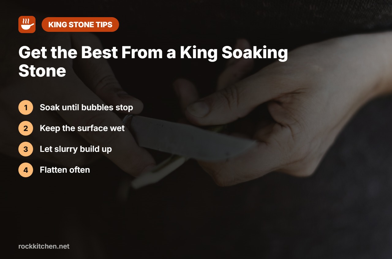 How to use a King soaking whetstone