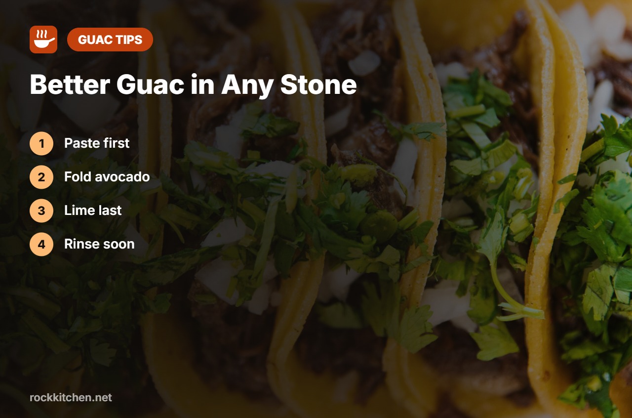 Tips for molcajete vs granite mortar for guacamole